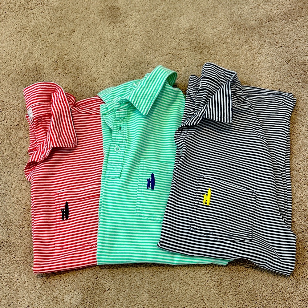 Lot of 3 Johnnie-O 100% Cotton Polo Shirt - Boys Medium
